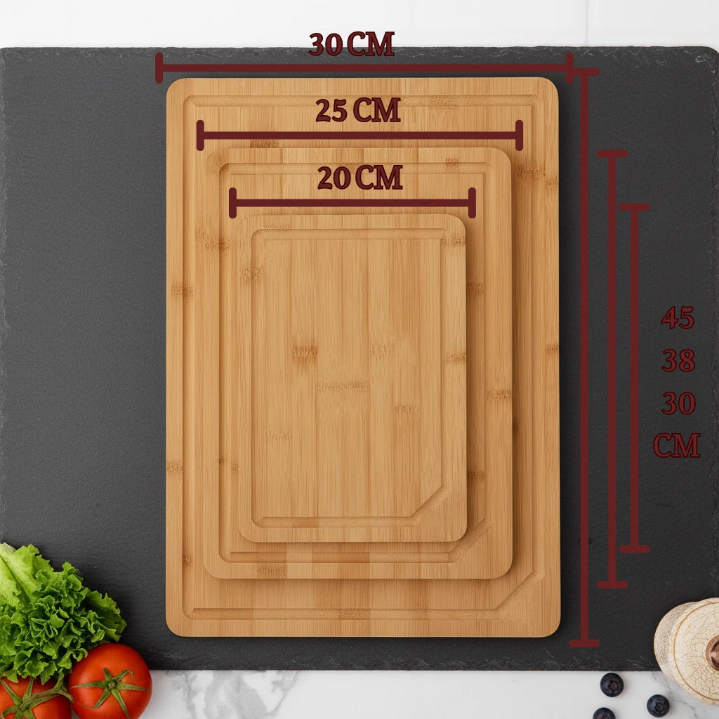 Le Triptyque de la Précision - Set de 3 Planches à Découper en Bambou